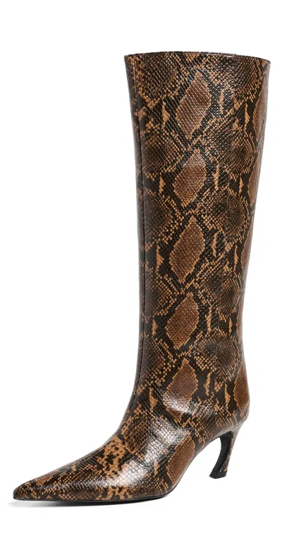 Schutz Lexi Mid Boots Pecan Brown