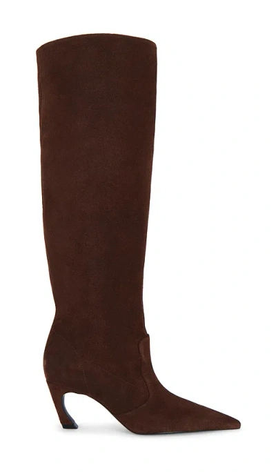 Schutz Lexi Mid Slouch Boot In Root Brown Suede