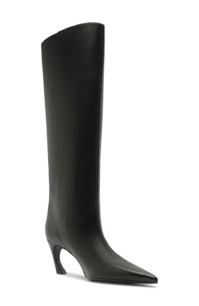 Schutz Lexi Pointed Toe Knee High Boot In Black