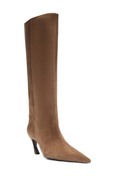 Schutz Lexi Pointed Toe Knee High Boot In Light Brown