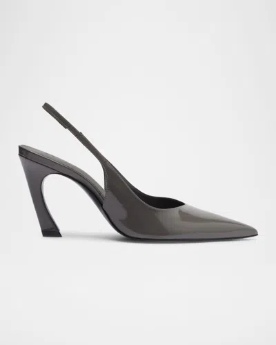 Schutz Lexi Shiny Leather Slingback Pumps