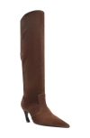 Schutz Lexi Slouch Leather Boot In Brown