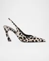 Schutz Lexi Wild Genuine Calf Hair Slingback Pointed Toe Pump