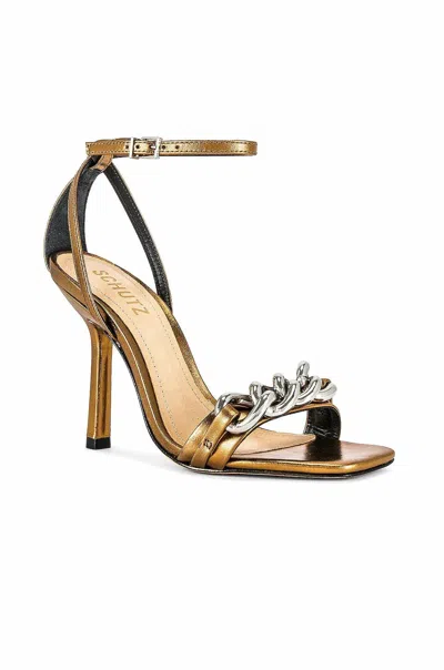 Schutz Lindsay Heels In Bronze In Gold