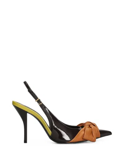 Schutz Liora Bow-detail Slingback Heeled Pumps In Black