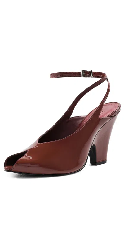Schutz Liv Peep Toe Heels Wine Berry In Burgundy