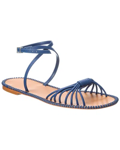 Schutz Livia Leather Flat In Blue