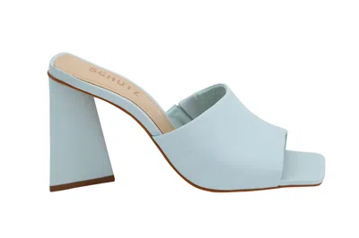 Schutz Lizah Sandals In Blue Nappa Leather