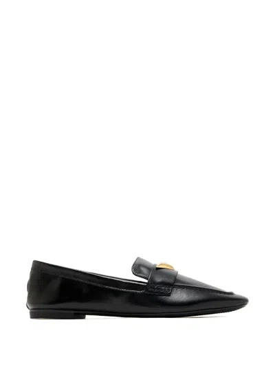 Schutz Logo-plaque Loafers In Black