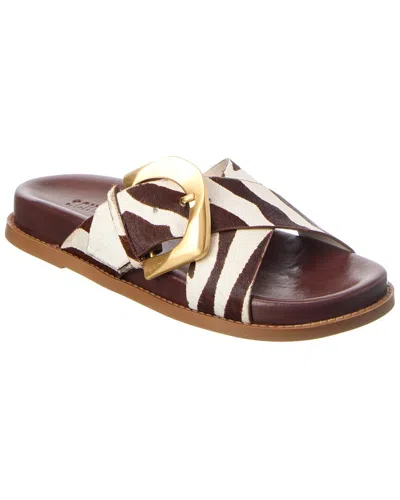 Schutz Lois Shearling Sandal In Brown