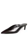 Schutz 55mm Loren Leather Mule Pumps In Brown