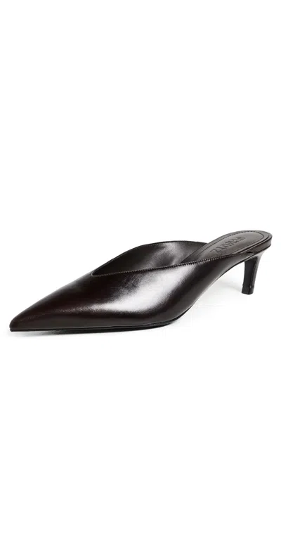 Schutz 55mm Loren Leather Mule Pumps In Brown