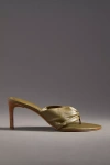 Schutz Lori Mid Thong Heeled Sandals In Green