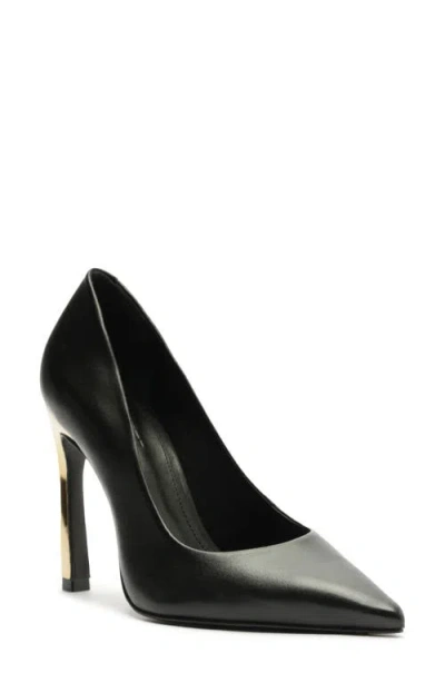 Schutz Women's Lou Curve High Stiletto Heel Pumps In Black Leather