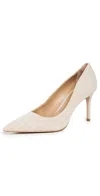 SCHUTZ LOU LINEN TWEED PUMPS PRALINE
