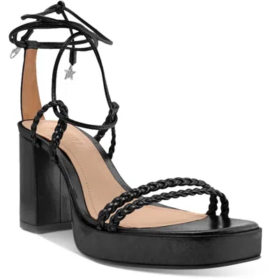 Schutz Lunah Plat Womens Leather Ankle Strap Block Heels In Black