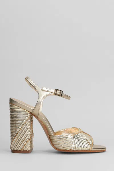 Schutz Lupita Sandals In Gold Leather
