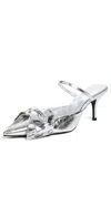 Schutz Lyla Bow Mules Metallic In Metallic