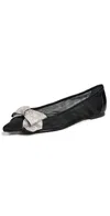 Schutz Lyla Mesh Bow Ballet Flats Black In Black