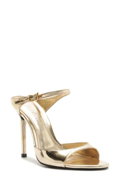 Schutz Lyra Ankle Strap Sandal In Gold