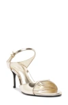 Schutz Lyra Mid Ankle Strap Sandal In Gold