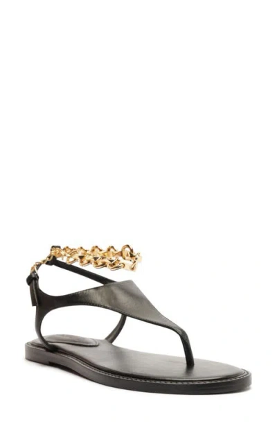 Schutz Lys Ankle Strap Slide Sandal In Black