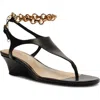 Schutz Lys Ankle Strap Wedge Sandal In Black