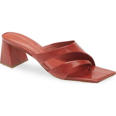 Schutz Madeline Block Heel Sandal In Brown