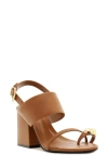 Schutz Mandy Ankle Strap Block Heel Sandal In Brown