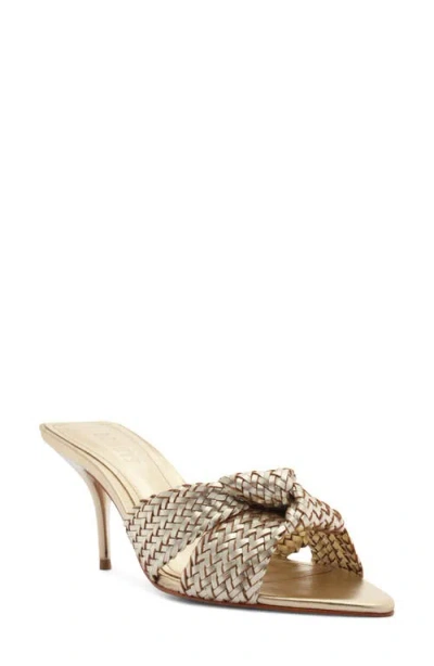Schutz Marbella Pointed Toe Slide Sandal In Gold
