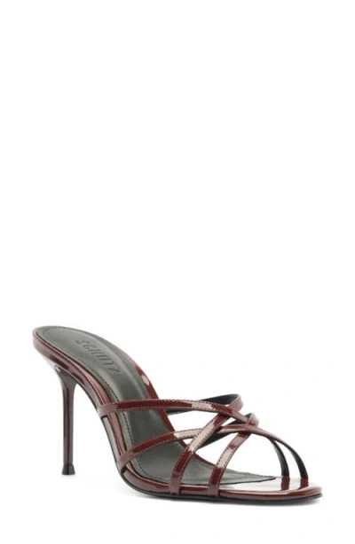 Schutz Marion Strappy Slide Sandal In Port Burgundy