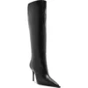 Schutz Mary Up Snakeskin Embossed Knee High Boot In Black