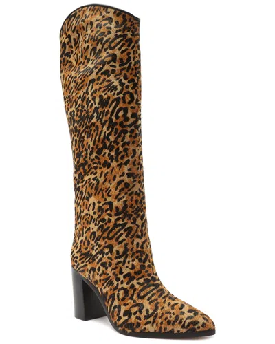 Schutz Maryana Block Wild Leather Boot In Brown