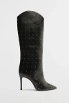 Schutz Maryana Leather Knee-high Boot In Studded Black, Women's At Urban Outfitters