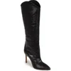Schutz Maryana Pointed Toe Boot In Black Scales