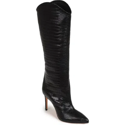 Schutz Maryana Pointed Toe Boot In Black Scales