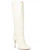 Schutz Maryana Knee-high Croc-embossed Leather Boots In Eggshell Leather