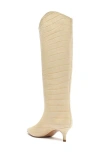 Shop Schutz Maryana Pointed Toe Knee High Kitten Heel Boot In Beige