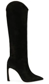 Schutz Maryann Up Leather Curve Tall Boots In Black