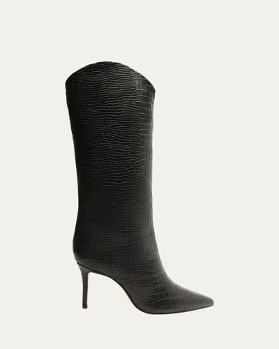 SCHUTZ MARYANA SNAKE-PRINT LEATHER KNEE BOOTS