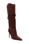 Schutz Maryana Up Slouch Pointed Toe Boot In Brown