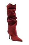 Schutz Maryana Up Slouch Pointed Toe Boot In Red