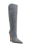 Schutz Maryann Up Curve Pointed Toe Tall Boot In Gray