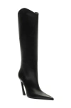 Schutz Maryann Up Leather Curve Tall Boots In Black