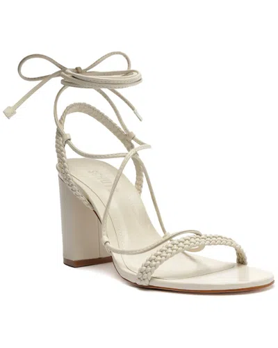 Schutz Maxima Block Leather Sandal In White