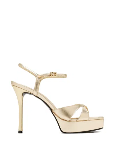Schutz Maxine Platform Heeled Sandals In Gold