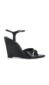 Schutz Maxine Ankle Strap Wedge Sanda In Black