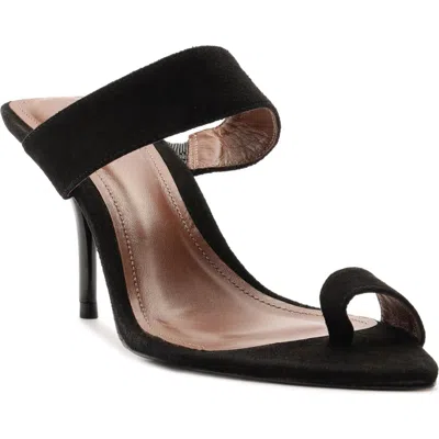 Schutz Melina Pointed Toe Slide Sandal In Black