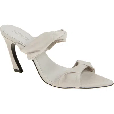 Schutz Meline Pointed Toe Slide Sandal In Gray