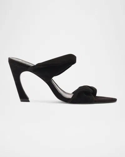 Schutz Meline Suede Twisted Dual-band Mule Sandals